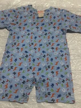 Zutano Light Blue Cowboy & Horses Print Baby One-Piece